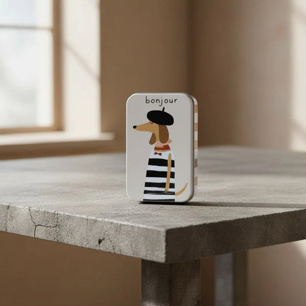 BONJOUR DOG SCENTED CANDLE TIN