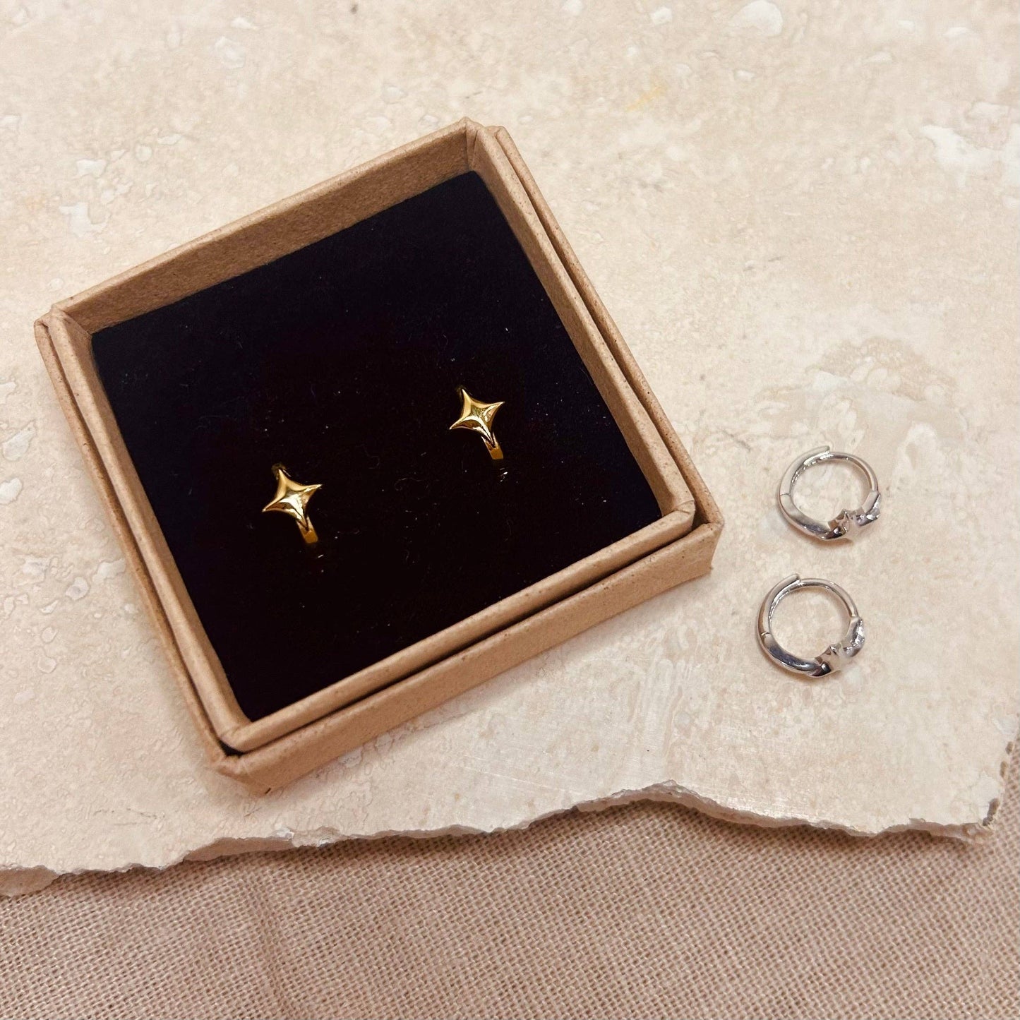 Starlight Huggie Hoops: Gold Pair