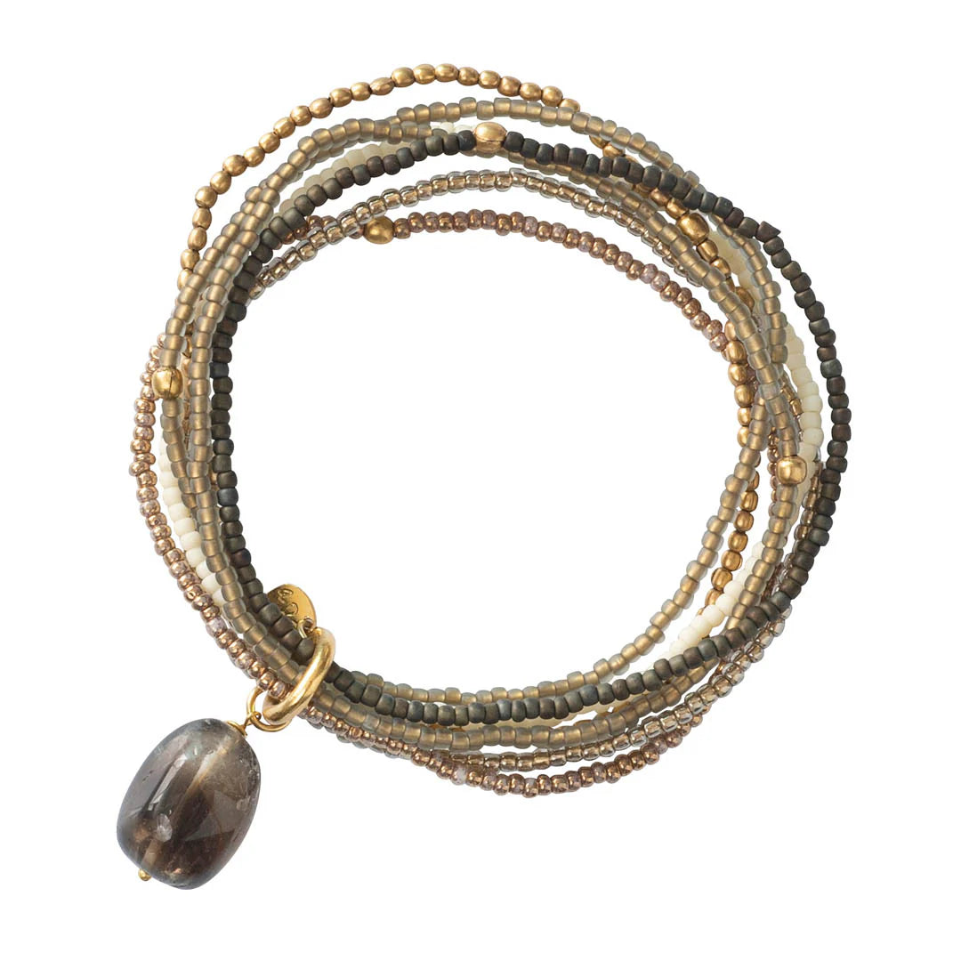 NIRMALA SMOKEY QUARTZ GOLD COLOURED BRACELET