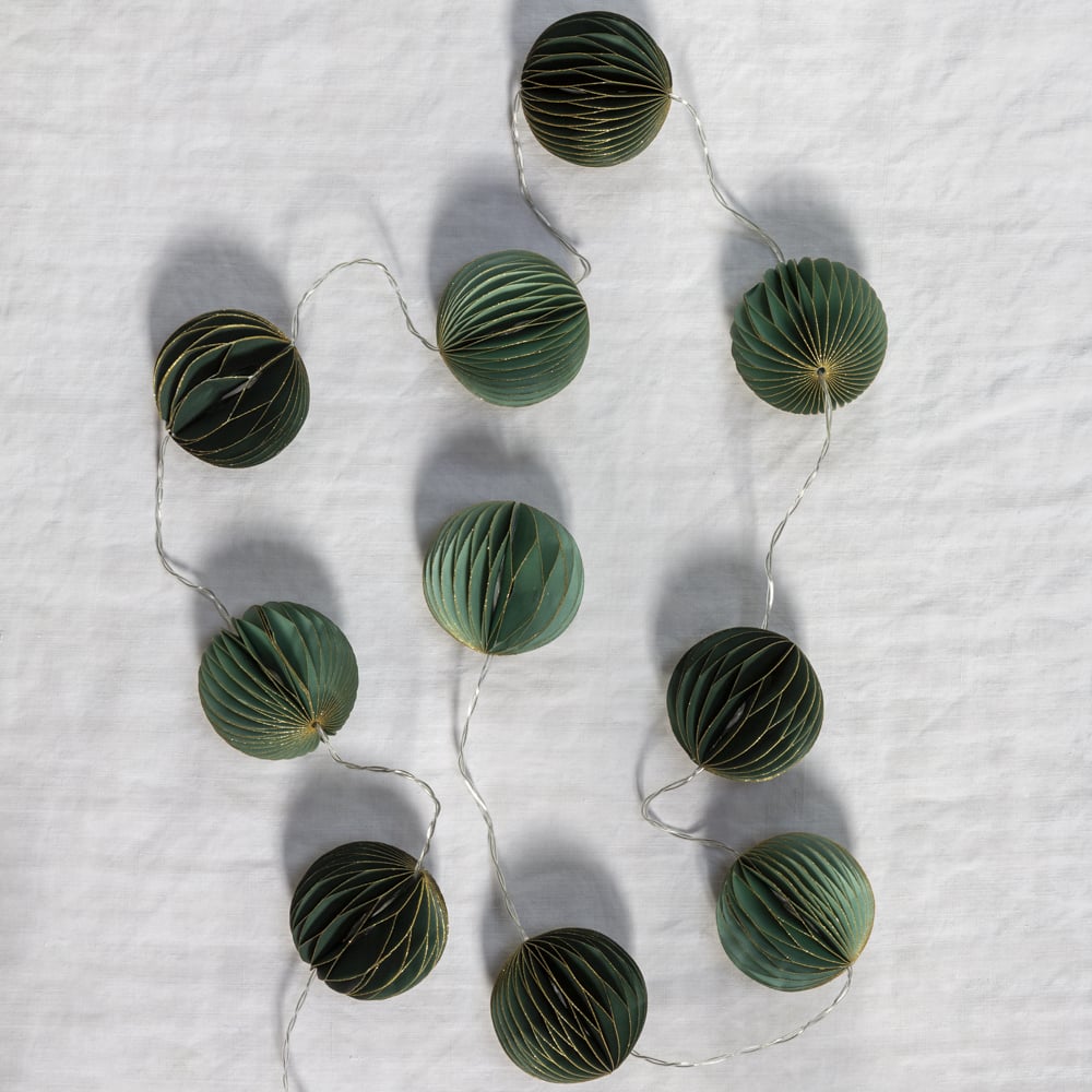 Honeycomb Garland Lights Emerald & Mint Set of 10