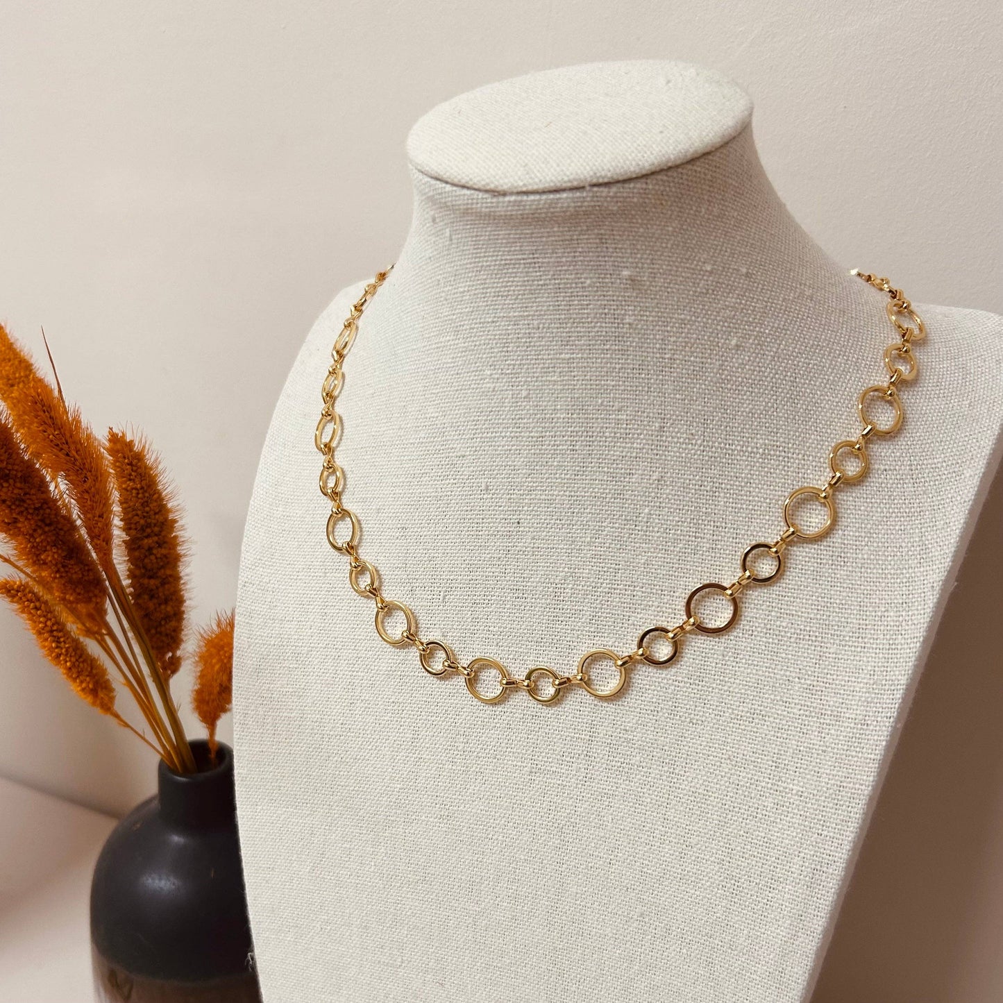 Everyday Retro Circle Chain Necklace