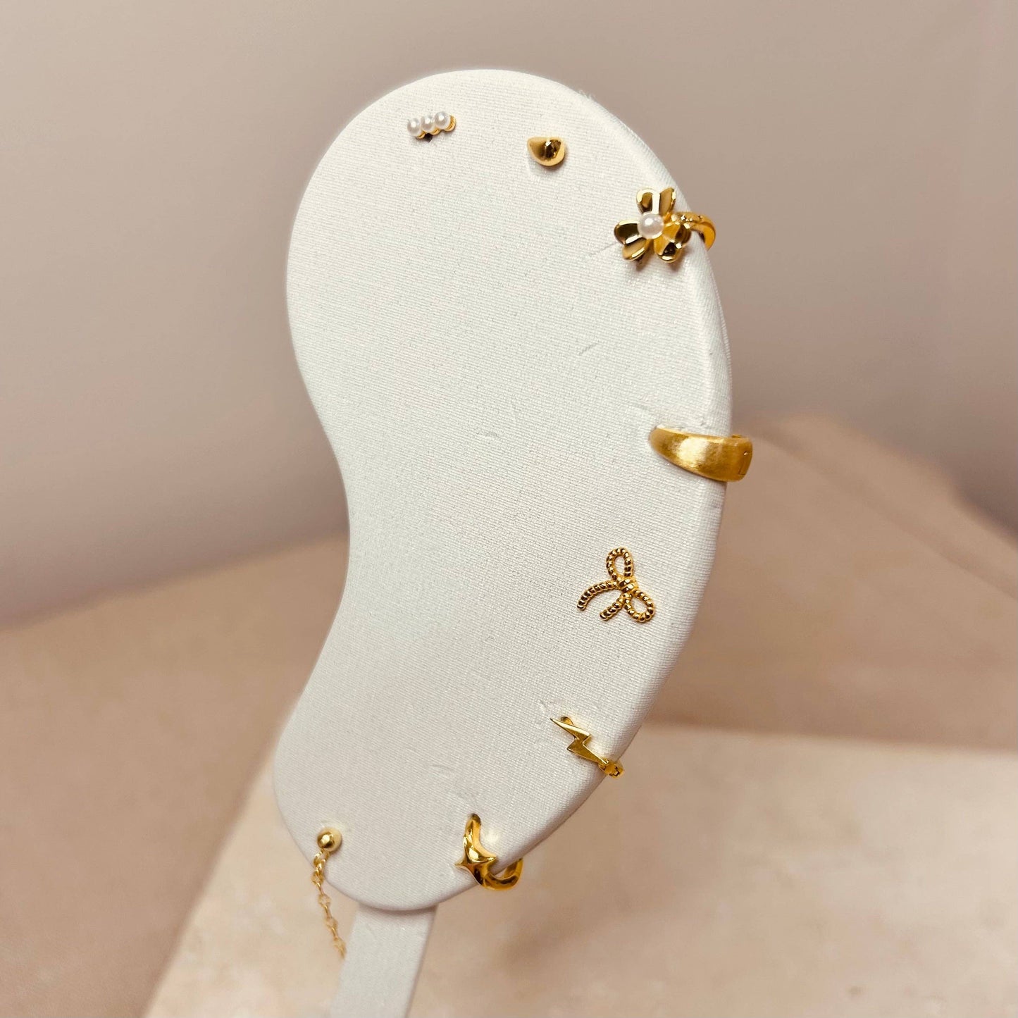 LIGHTENING BOLT MICRO HOOPS: GOLD PAIR