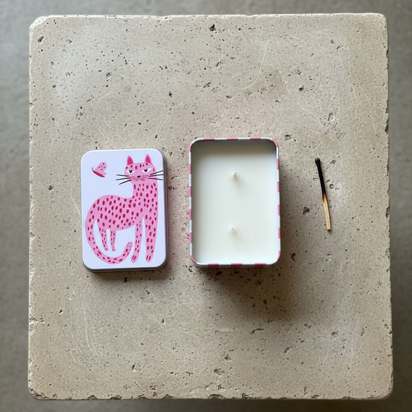PINK CAT SCENTED CANDLE TIN