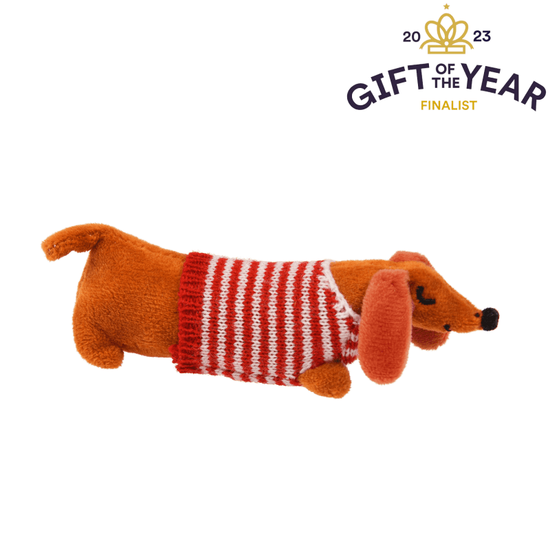 Mini sausage dog in a little box - Sausage Dog soft toy