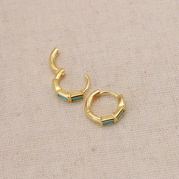 Oblong Turquoise Hoops