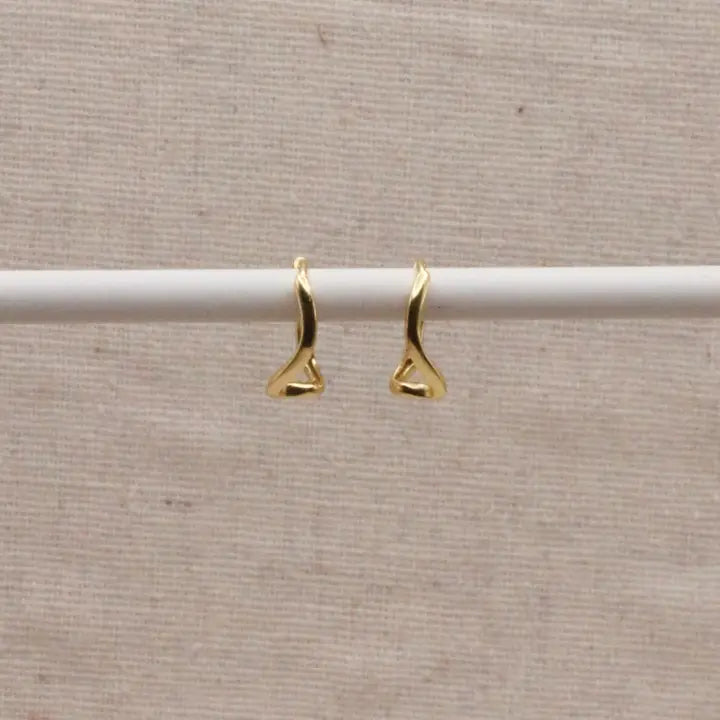 Gold Abstract Wave Hoops