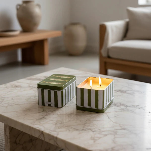 GREEN FISH SCENTED CANDLE TIN