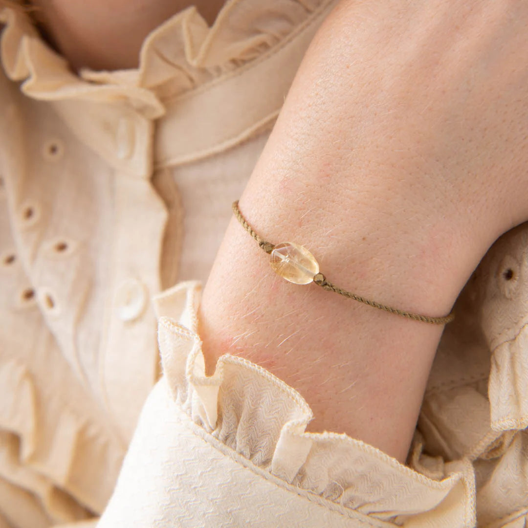 Gemstone Citrine Gold Colored Bracelet