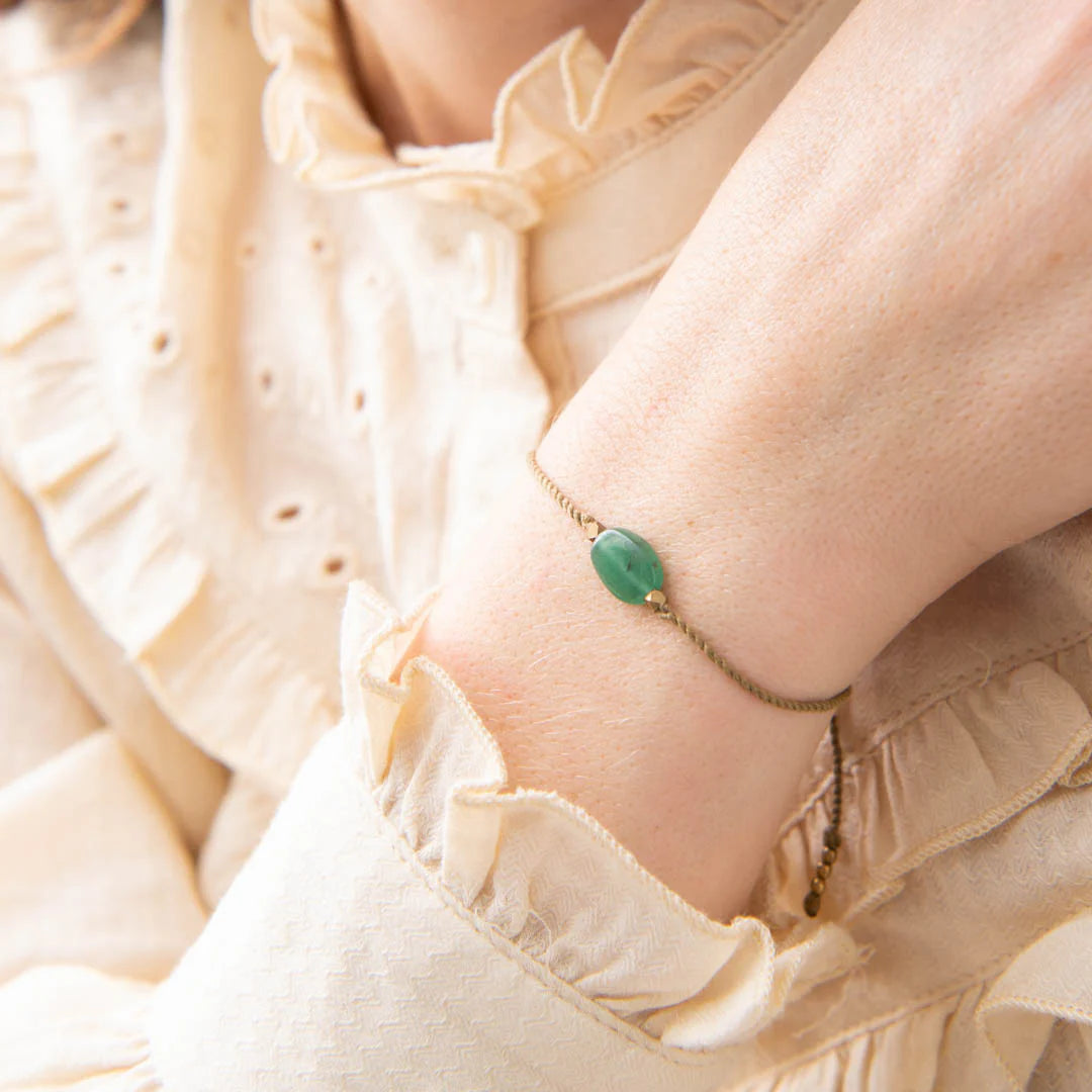 Gemstone Aventurine Gold Colored Bracelet