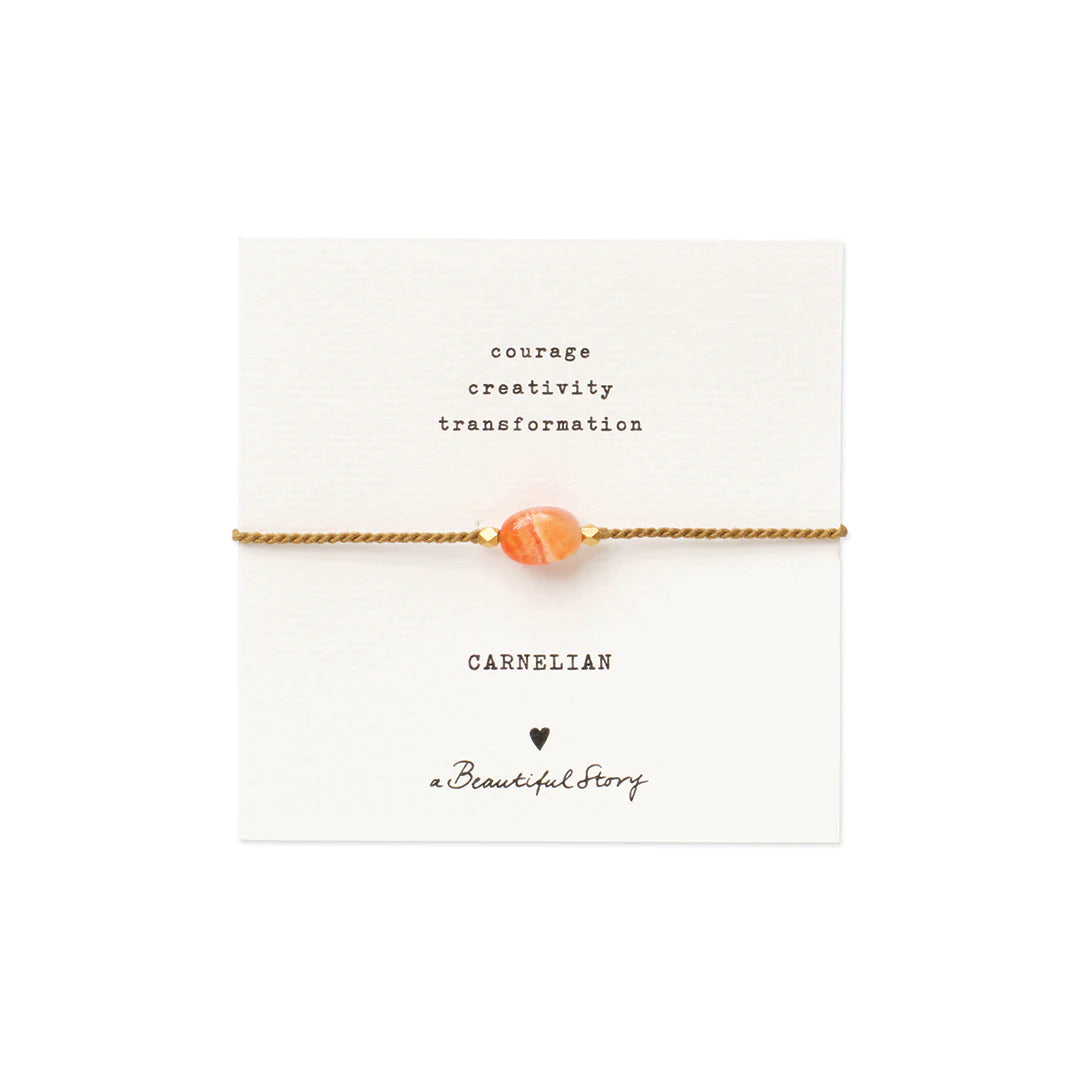 Gemstone Carnelian Gold Colored Bracelet