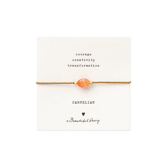Gemstone Carnelian Gold Colored Bracelet