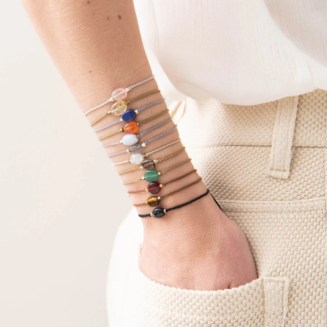Gemstone Carnelian Gold Colored Bracelet
