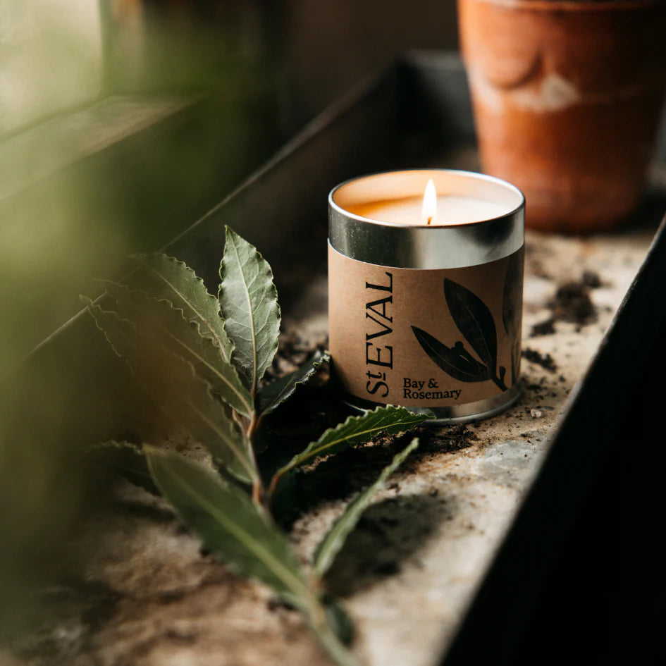 BAY AND ROSEMARY - SCENTED TIN CANDLE