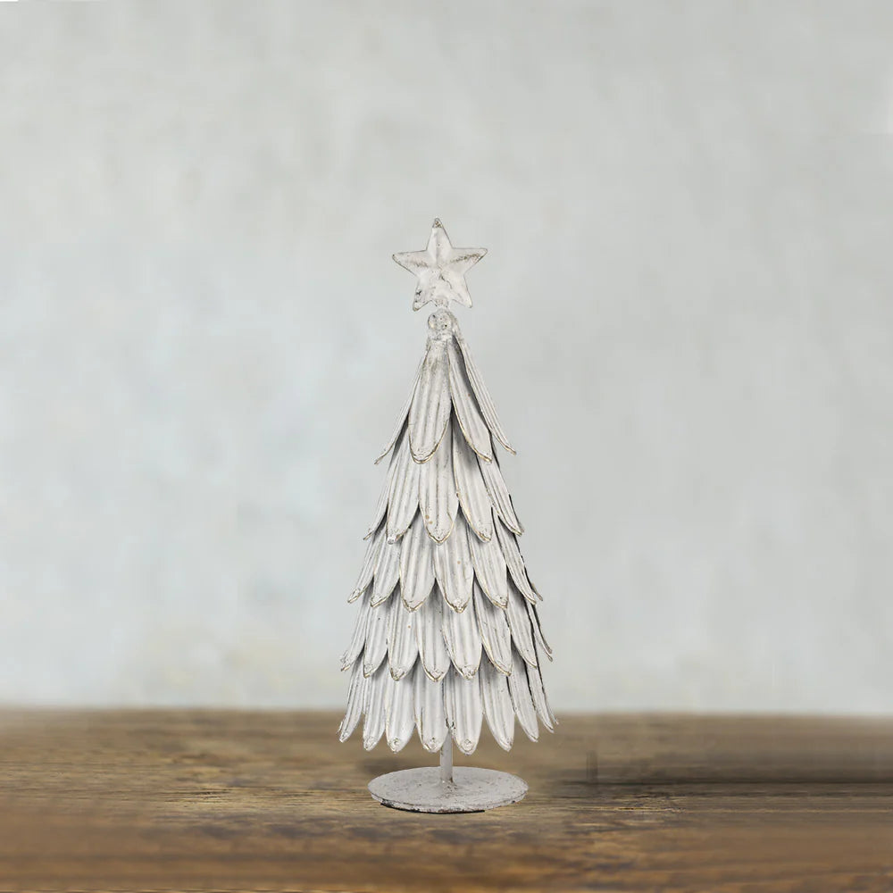 Christmas Tree White Metal