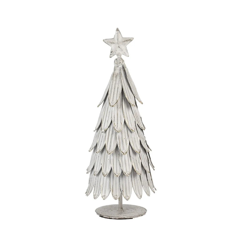 Christmas Tree White Metal