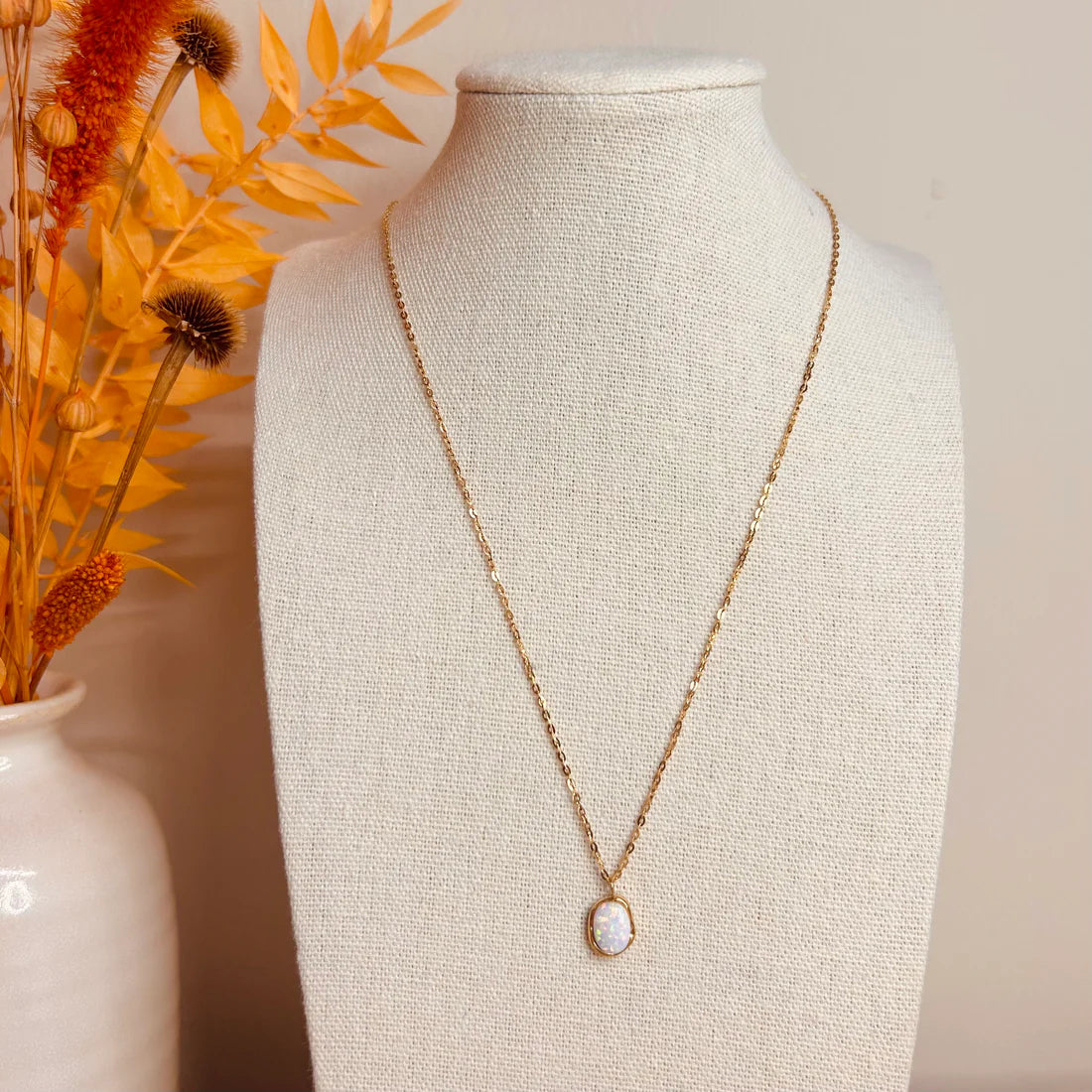 Opal Pendant Necklace
