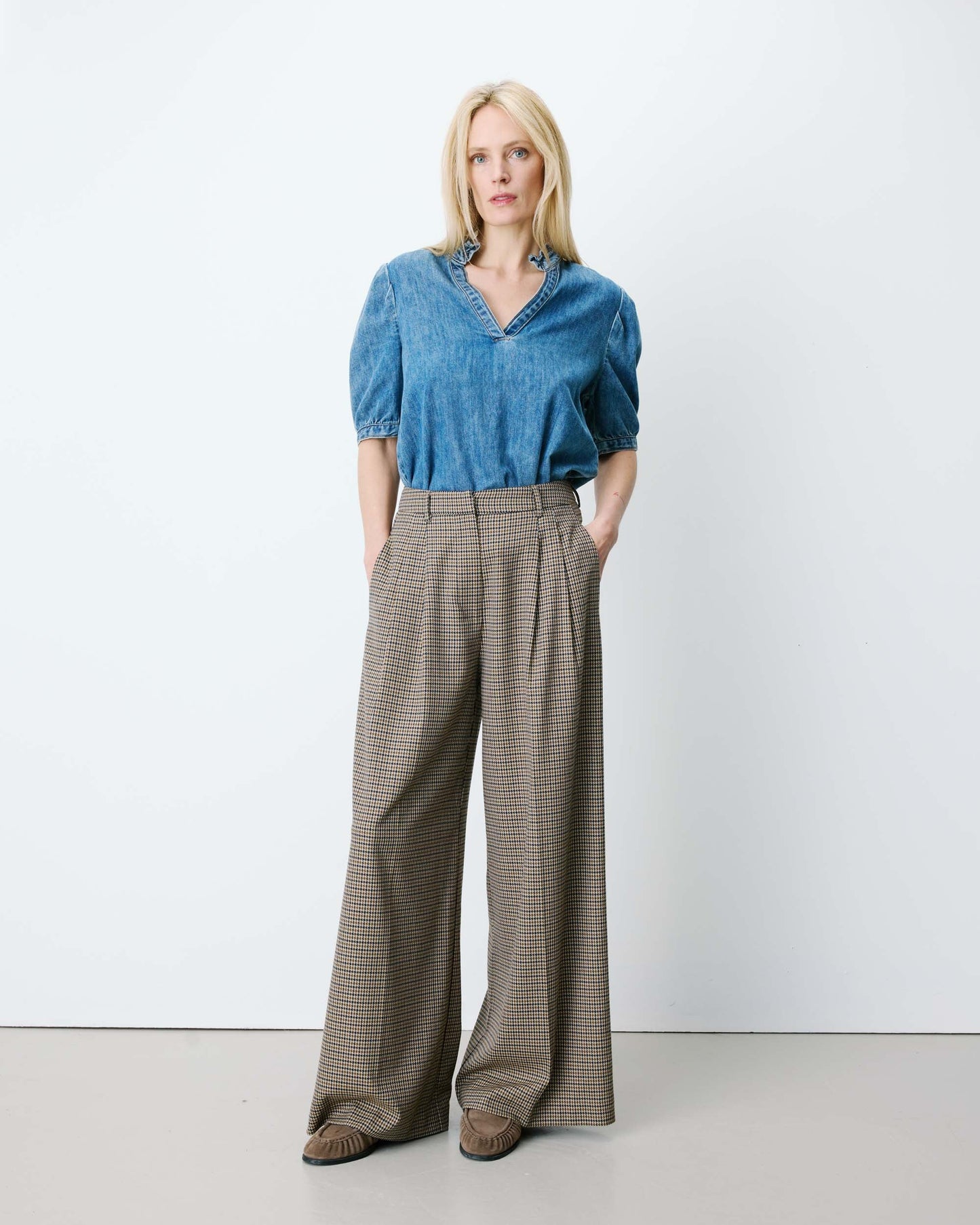 AYEN HOUNDSTOOTH TROUSERS