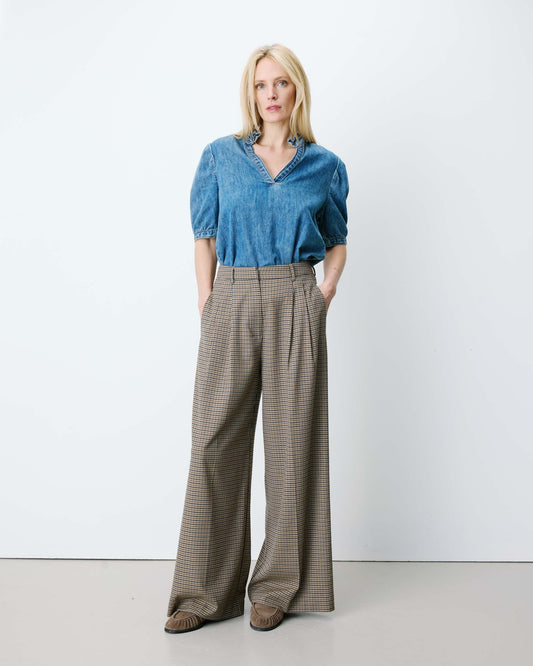 AYEN HOUNDSTOOTH TROUSERS