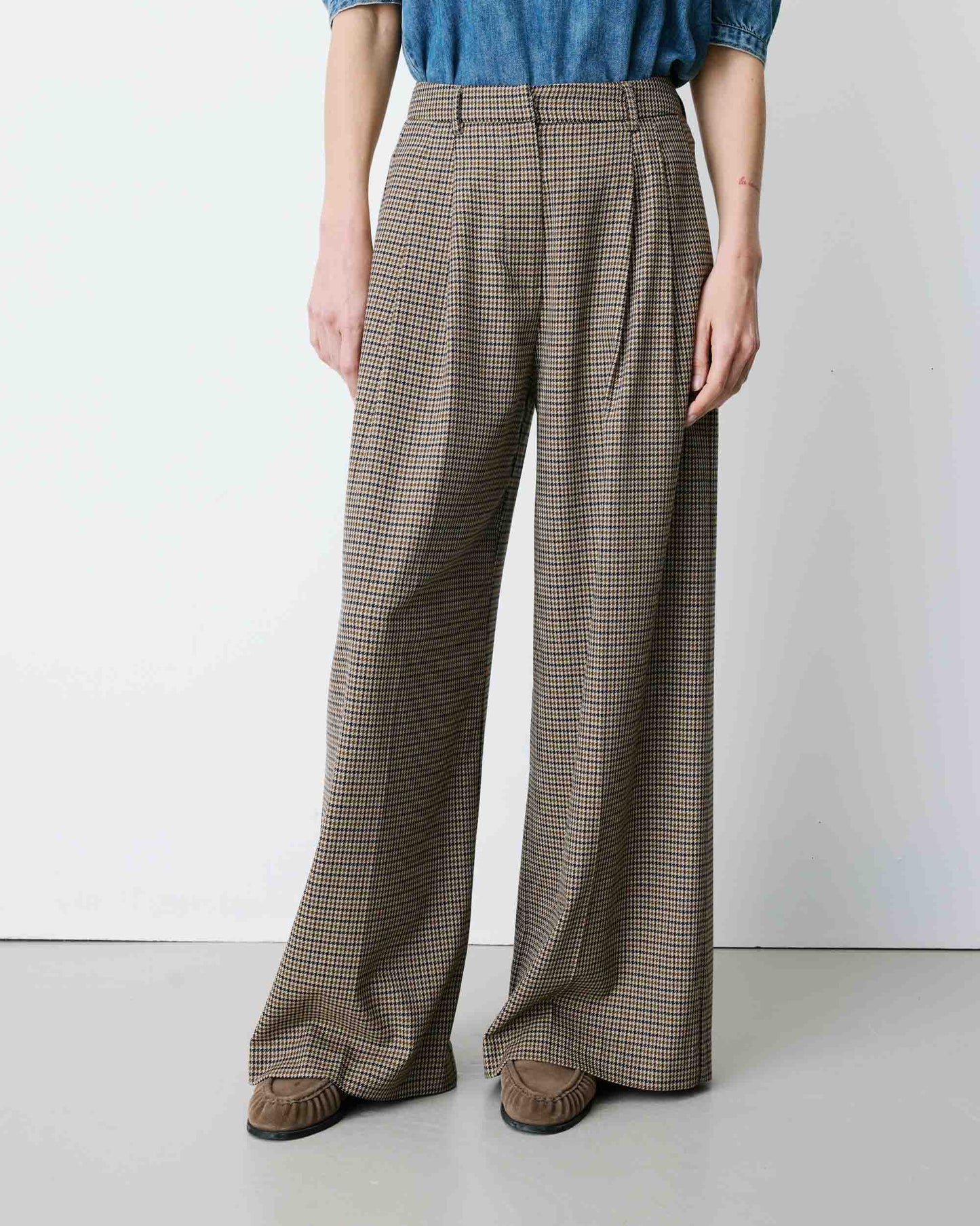 AYEN HOUNDSTOOTH TROUSERS