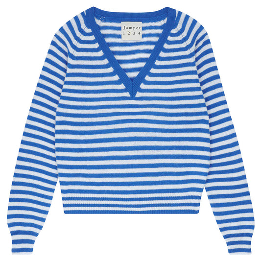 Cashmere Crop Stripe Vee