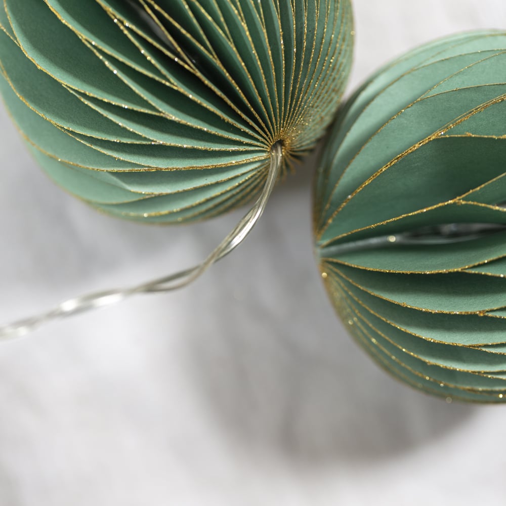 Honeycomb Garland Lights Emerald & Mint Set of 10