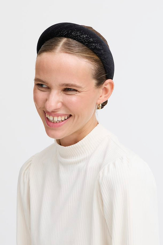 Composition : 95% Polyester, 5% Metallic Yarn
Colour: Black Mix
Headband. 
The Beach House Boutique, Rock, Cornwall. 