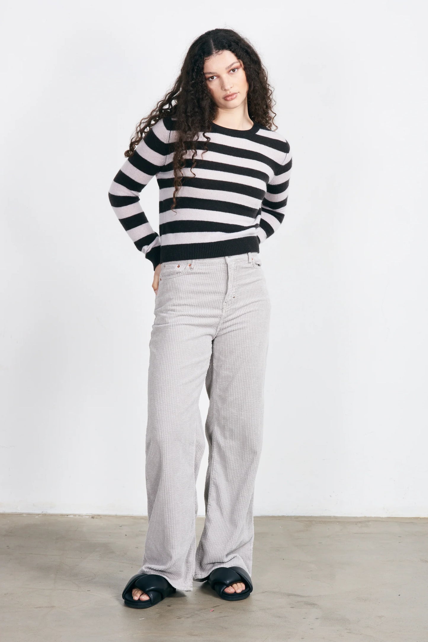 Stripe Cashmere Crew