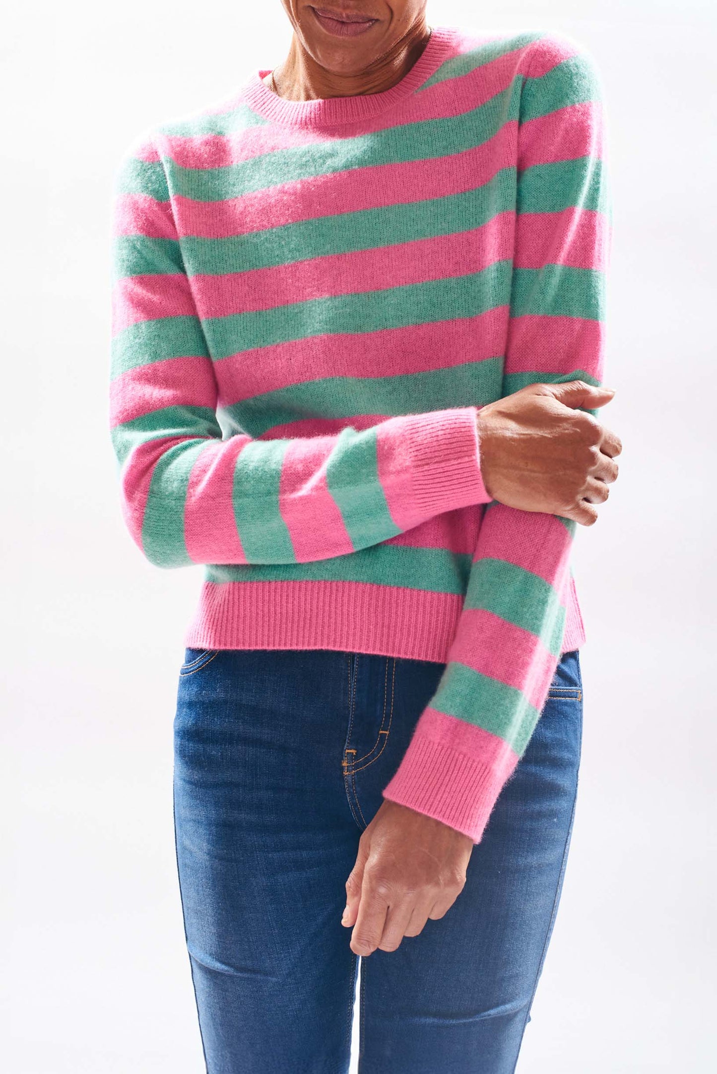 Cashmere Stripe Crew