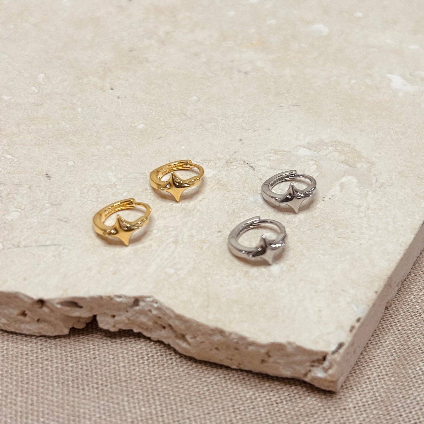 Starlight Huggie Hoops: Gold Pair