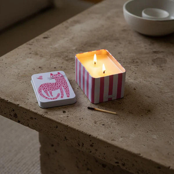 pink cat candle.Perfect for gifting, styling a coffee table, and bringing a soft glow to your evenings, these tins are designed to feel special without trying too hard. Compact, lightweight, they’re the kind of candle you buy “just one” of… and then come back for the rest.