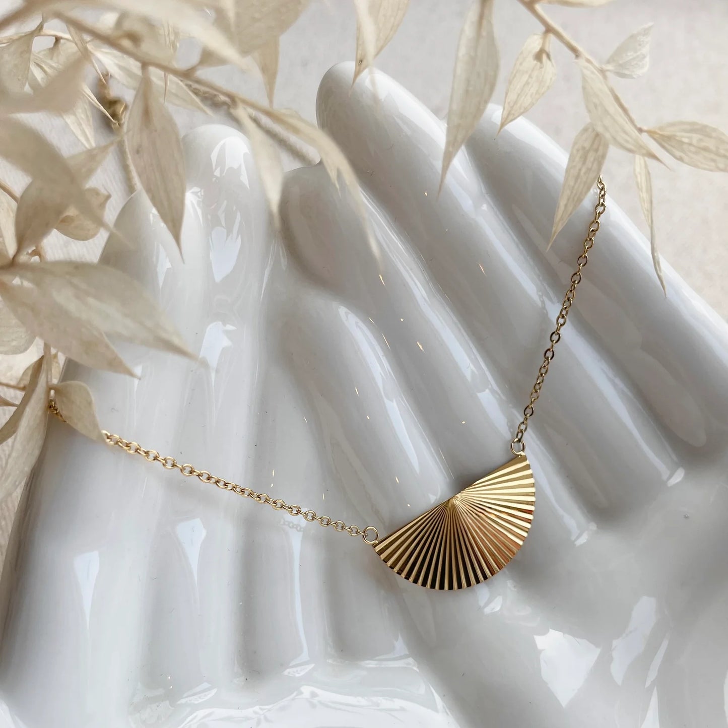 Gold Crescent Necklace