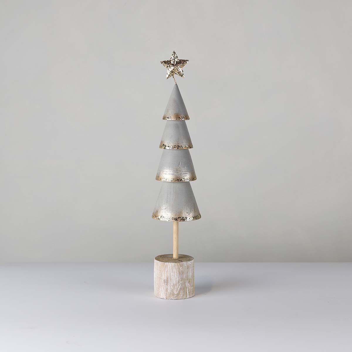 Wooden Tree with Gold Glitter