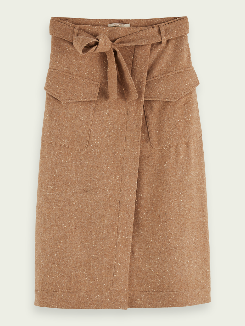 Wool-blend Midi Wrap Skirt