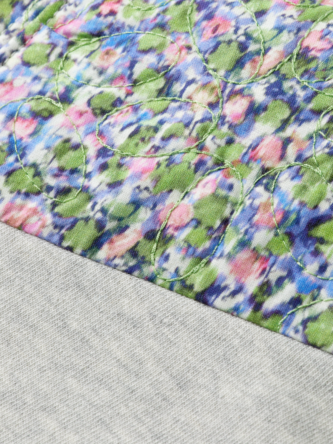 Floral Quilted Panel Sweatshirt