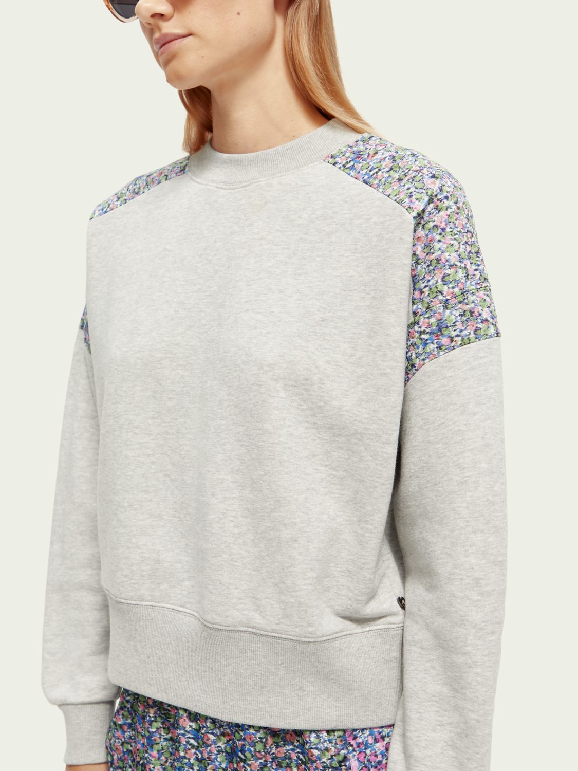 Floral Quilted Panel Sweatshirt